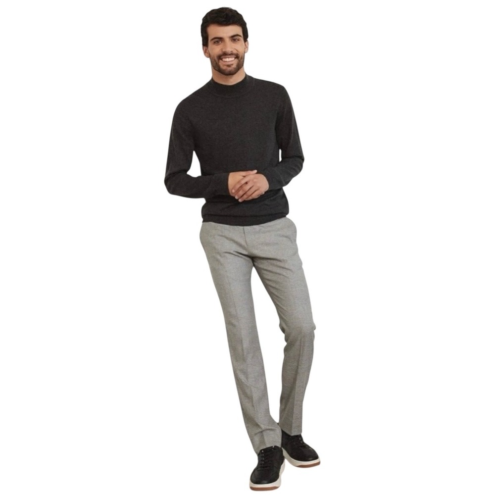 NEW Men's RW & Co Brown Cotton Knit Mock Neck Lightweight Sweater Size Medium‎